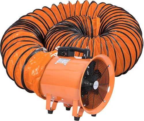 Miniatura 9 de Soplador utilitario de 8 pulgadas, ventilador de alta velocidad con manguera de conducto, ventilador portátil de bajo ruido, extractor de humos