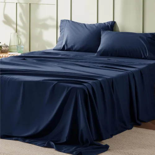 Miniatura 8 de Bedsure Sábanas de tamaño King – Sábanas suaves para cama de tamaño King, 4 piezas de hotel de lujo verde menta, juego de sábanas refrescantes de 11