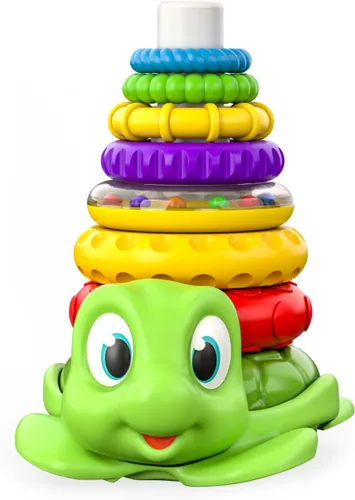 Move2Play Juguetes de apilamiento, incluye 7 anillos únicos, desarrollo Montessori, juguete para bebé, regalo para niños y niñas de 1 año, edades