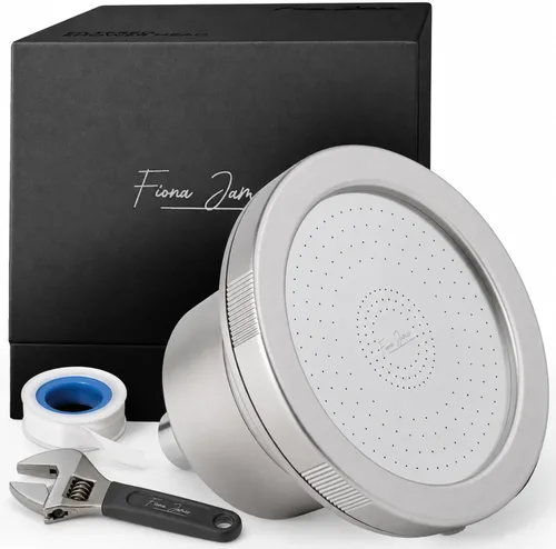 Fiona James Cabezal de ducha filtrado de alta presión, agua dura, níquel cepillado | Piel seca, picazón en el cuero cabelludo, escamas, cabello
