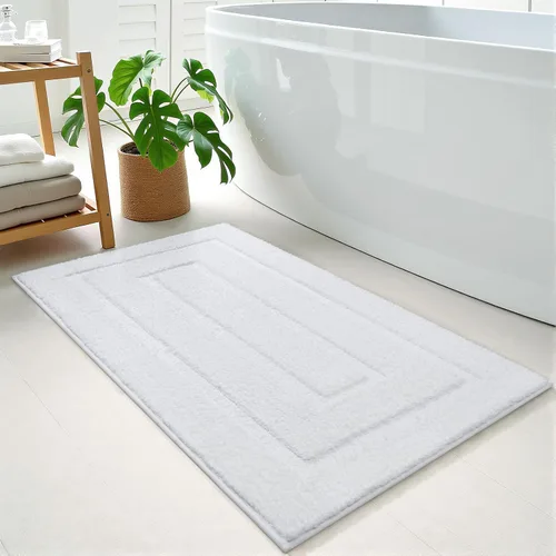 Miniatura 34 de HOMORE Alfombra de baño gris de 24 x 60 pulgadas, suave, absorbente, alfombra de pasillo de baño lavable, alfombras largas antideslizantes