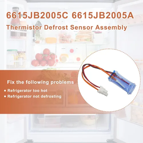 Miniatura 6 de 6615JB2005C - Conjunto de sensor de descongelación de termistor para LG Kenmore frigorífico, termostato de descongelación, reemplazo 6615JB2005A
