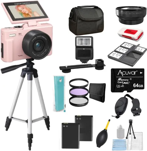 Miniatura 13 de Cámara digital 4K/5K - Cámara de vlogging UHD de 75MP para fotografía y video, WiFi, enfoque automático, pantalla abatible de 3 pulgadas, zoom 18X