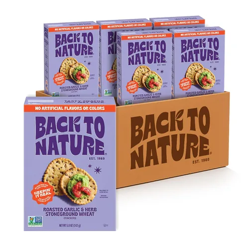 Miniatura 11 de Back to Nature - Galletas de trigo Stoneground - Ajo y hierbas - Ingredientes reales como trigo de grano entero, semillas de lino y sal marina - Sin