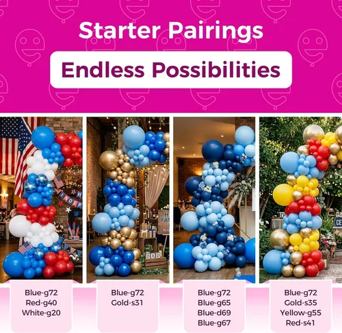 Miniatura 176 de Bezente - Globos de 5 pulgadas de látex redondos pequeños para revelación de género, despedidas de soltera, cumpleaños, bodas y aniversarios, aptos