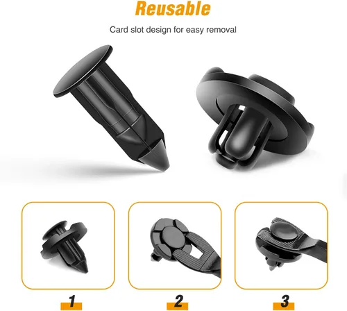 Miniatura 8 de GOOACC 100 piezas de remaches de sujeción de parachoques de repuesto OEM para Infiniti 1997-2012 Nissan 1998-2015# 01553-09321 Nylon 0.315 in