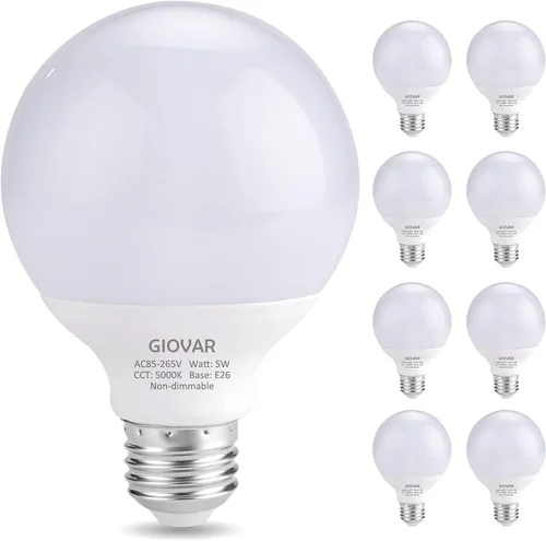 Miniatura 11 de Paquete de 8 bombillas LED para baño, luz nocturna blanca natural de 4000K, luces para espejo de maquillaje no regulables para dormitorio, base