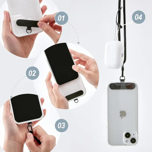 Miniatura 5 de Cordón universal para teléfono, correa cruzada antirrobo para iPhone 17 Pro Max y la mayoría de teléfonos inteligentes, soporte ajustable
