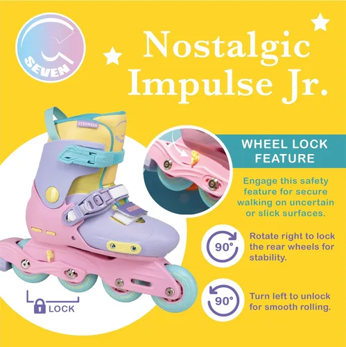 Miniatura 3 de C SEVEN C7skates Nostalgic Jr. - Patines en línea para niñas, niños y jóvenes Dino