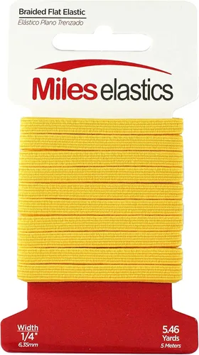 Miniatura 6 de Miles - Elástico plano trenzado, elástico, fuerte elástico, costura elástica, 1/4 pulgadas (0.250 in) por 5,46 yardas (16.4 ft), fuerte elástico