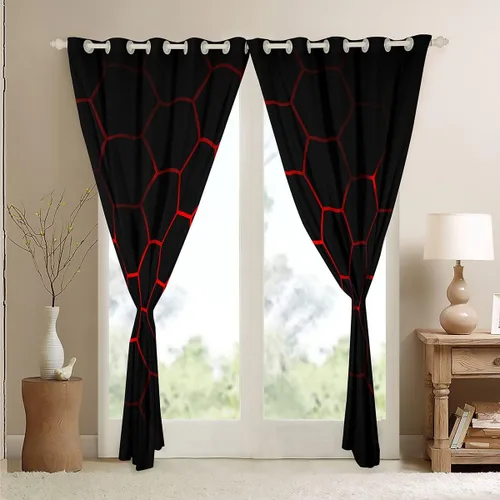 Miniatura 5 de Cortinas de ventana con diseño de panal para niños, hombres y niñas, diseño geométrico moderno con temática hexagonal, para dormitorio, sala