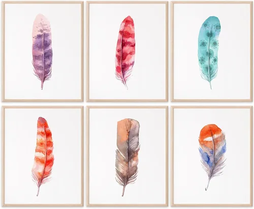 Miniatura 21 de DREAM BIG PRINTABLES Impresión artística de flechas y plumas de acuarela - Sin marco - 8x10 Patrimonio nativo americano - Decoración de pared boho