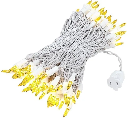 Miniatura 7 de Novelty Lights - Cadena de 100 mini luces incandescentes con bulbo, 50 pies, espaciadas cada 6 pulgadas, con cable blanco, con certificación UL
