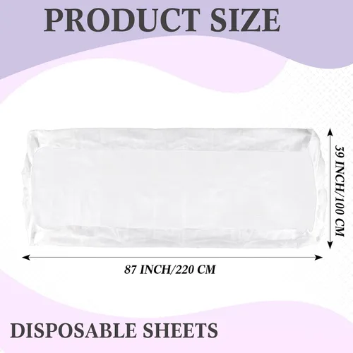 Miniatura 2 de Mixweer 30 piezas de 39 x 87 pulgadas desechables para mesa de masaje, sábanas ajustables no tejidas para cama de spa, sábanas transpirables, no a