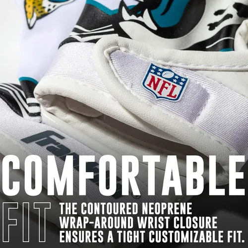 Miniatura 6 de Franklin Sports - Guantes de receptor de fútbol americano juvenil de la NFL, par de guantes de fútbol para niños con logotipos de equipos de la NFL