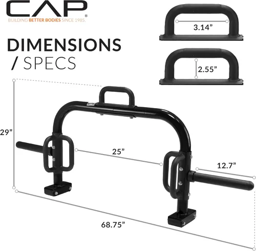 Miniatura 2 de CAP Barbell Barra de trampa abierta Deluxe - Barra hexagonal y de encogimiento para pesas olímpicas y estándar