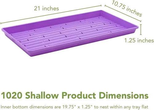 Miniatura 7 de Bootstrap Farmer - Bandejas Microgreen 1020, paquete de 5 bandejas de semillas extra resistentes y poco profundas con orificios - Cultivo