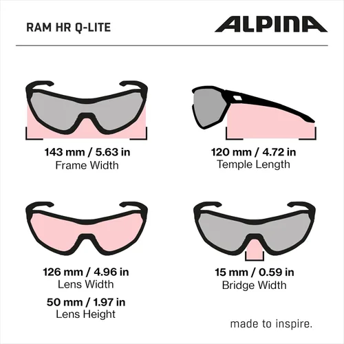 Miniatura 6 de ALPINA Gafas de ciclismo que mejoran el contraste y a prueba de roturas para hombres y mujeres, 100% protección UV, RAM HR Q-LITE, rosa claro mate