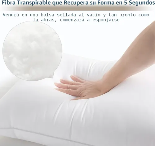 Miniatura 4 de CozyLux Almohadas de cama suaves y de apoyo para personas que duermen de lado y de espalda, relleno alternativo con certificado Oeko-Tex, almohada