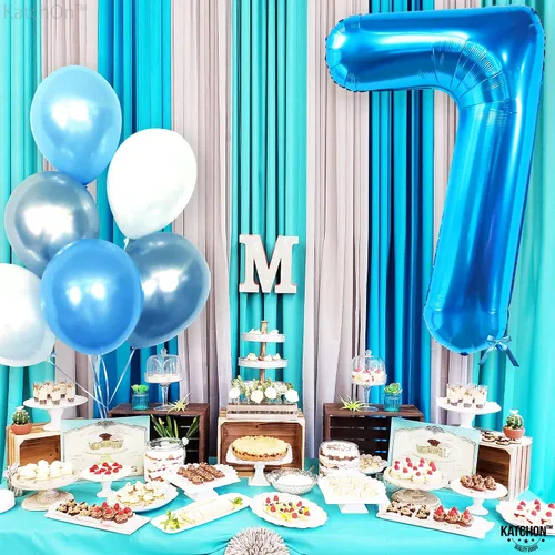 Miniatura 1007 de KatchOn, Globo grande azul número 2 de 40 pulgadas Decoraciones de cumpleaños de Baby Shark para niño de 2 años Globo azul número 2 Globo