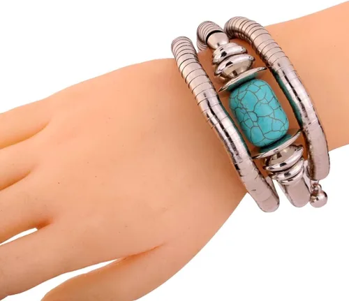 Miniatura 2 de Yazilind Jewelry Vintage Twisted Rimous Brazalete de aleación para mujer