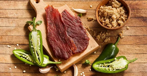 Miniatura 9 de Fusion Jerky - Carne seca artesanal, barbacoa japonesa, 2.5 onzas, todo natural, 0.35 onzas de proteína, carne de origen estadounidense de primera
