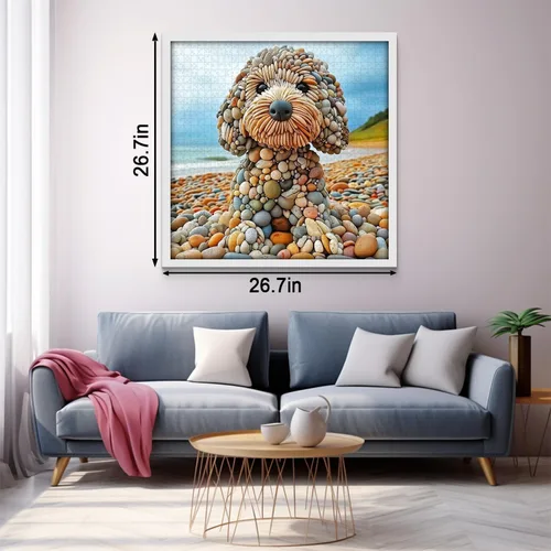 Miniatura 3 de PICKFORU Divertidos rompecabezas de perro de 1000 piezas para adultos, rompecabezas de perro guardián de playa de verano, interesante tema