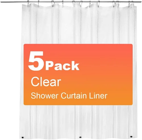 Miniatura 14 de ZEMAHOME Paquete de 4 cortinas de ducha de plástico PEVA de alta calidad, peso ligero, 72 x 72 pulgadas, forro transparente para cortina de baño