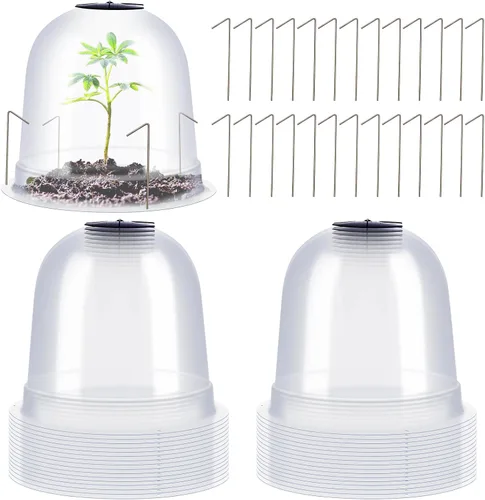 Zopeal 20 cúpulas pequeñas de humedad para plantas de jardín, 7.68 pulgadas de diámetro x 6.7 pulgadas de alto, cubiertas protectoras de heladas