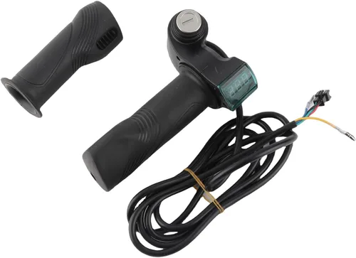 Miniatura 2 de Pantalla LCD Twist Throttle Grip con cerradura de llave Pantalla de voltaje de batería para scooter eléctrico 12V-72V Reemplazo universal