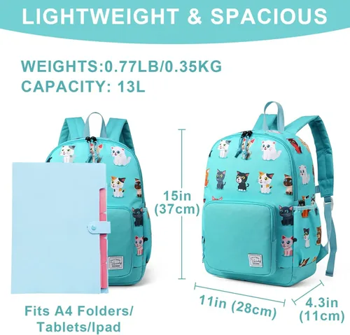 Miniatura 2 de VASCHY - Mochila preescolar para niños y niñas, liviana, resistente al agua, con correa en el pecho
