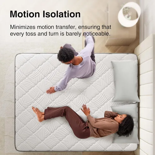Miniatura 5 de Novilla Colchón tamaño individual, colchón de espuma viscoelástica de gel de 10 pulgadas para mayor apoyo y aislamiento de movimiento, colchones