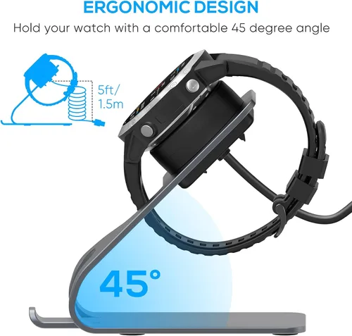 Miniatura 2 de Garmin - Estación de carga magnética con cable USB de 5 pies para Instinct, Vivoactive 3/4, Fenix 5/6, Venu, Forerunner 745/945/935/245, Approach S60