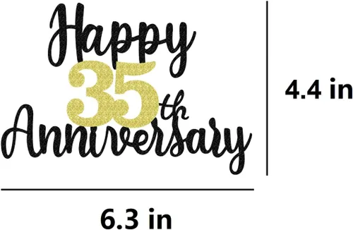 Miniatura 2 de Decoración de pastel con purpurina para el 35 aniversario de 35 años, decoraciones de fiesta de 35 años, decoración de pasteles temáticos de treinta