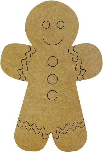 Little Gingerbread Man, Pintura por línea, Artesanía para niños, Forma de Navidad, Forma de artesanía sin terminar