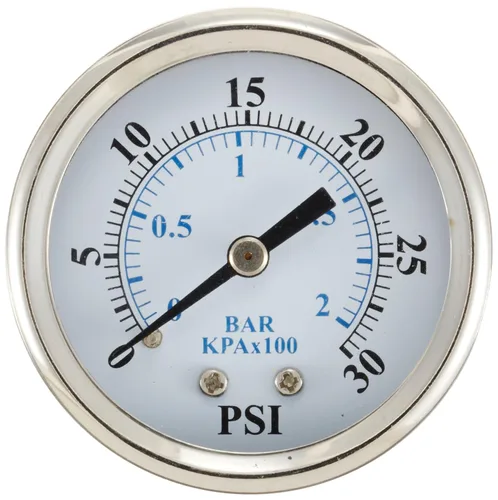 Miniatura 11 de PIC Gauges 102D-158B-GL Medidor de presión en seco de montaje trasero central con caja de acero negro, internos de latón, bisel cromado, lente