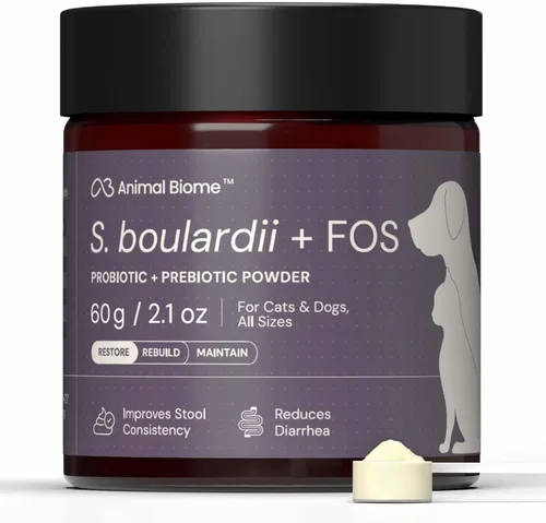 Miniatura 9 de Animal Biome S. Boulardii + FOS - Probióticos en polvo para perros y gatos 1.06 oz (50 cucharadas), probiótico para perros Saccharomyces Boulardii +
