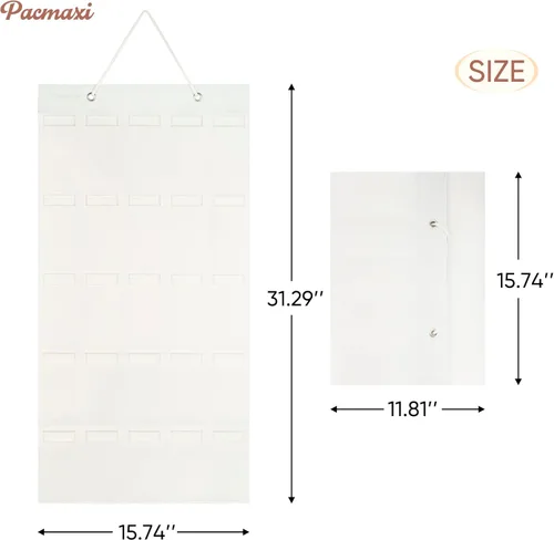 Miniatura 5 de PACMAXI Organizador de almacenamiento para lentes de sol, bolsillo de pared montado por gafas de sol, soporte de almacenamiento para anteojos Blanco