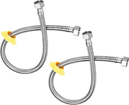 Miniatura 7 de METALLIXITY Conector de línea de suministro de grifo (7.874 in/8 pulgadas), 2 piezas, conector de manguera de suministro de agua 304 hembra G1/2
