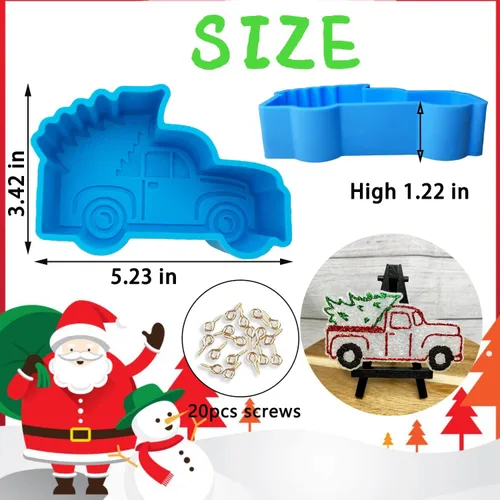 Miniatura 3 de Moldes de silicona Freshie para árbol de Navidad, Rifanda Car Freshie para cuentas aromáticas, frescos de automóvil, velas de jabón, cera de yeso