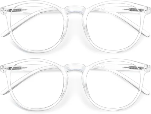 Miniatura 19 de IBOANN - Lentes con filtro de luz azul para mujeres y hombres, paquete de 3 unidades, armazón redonda estilo retro a la moda, lentes falsos vintage