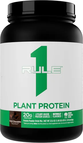 Rule 1 Proteins Proteína vegetal - Proteína en polvo vegana, sin gluten, sin lácteos y sin soja con 0.71 onzas de proteína por porción (20