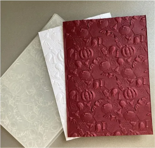 Miniatura 15 de Qoiseys Carpetas de plástico de calabaza y ciervos de Halloween para hacer tarjetas, plantilla de estampado en relieve, plantilla de papel