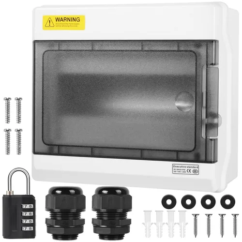 Miniatura 15 de Caja de Protección de Distribución Impermeable, Caja Eléctrica de Disyuntores de Plástico ABS y Cubierta Transparente IP65, para Disyuntor de Pared