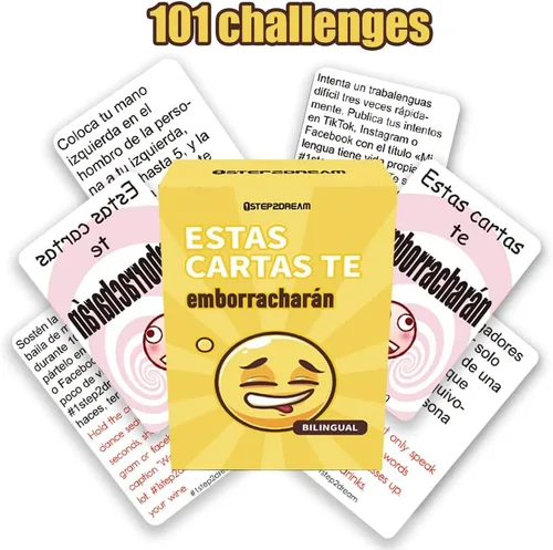 Miniatura 3 de Juego de Cartas para Beber Bilingüe Español-Inglés Divertidos Juegos de Fiesta con Alcohol para Adultos Emocionante Juego de Mesa para Noches