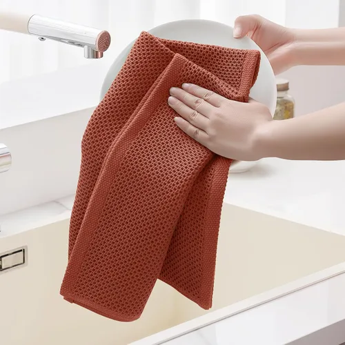 Miniatura 237 de Homaxy Trapos de cocina de 100% algodón, tejido de punto gofre, ultrasuaves, absorbentes y de secado rápido, 12 x 12 pulgadas, paquete de 6, blanco