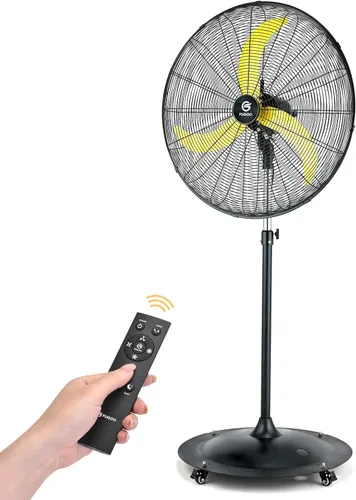 Miniatura 10 de FUGOO Ventilador de Pedestal Oscilante para Exteriores de 24 pulgadas con Control Remoto, Motor BLDC Completamente Sellado, Ventilador de Exterior