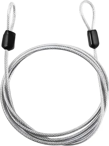 Miniatura 8 de Cuerda de cable con doble bucle, bloqueo de cable de seguridad, cable de seguridad recubierto de vinilo de acero, bloqueo de equipaje de 3.3 pies x