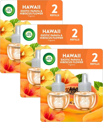 Miniatura 12 de Air Wick Recambios de aceite perfumado Plug-In, 2 unidades, papaya exótica hawaiana e flor de hibisco, ambientador, aceites esenciales