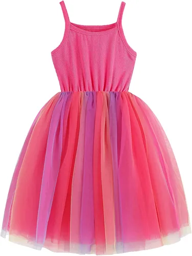 RJXDLT Vestido de Tutú para Bebé Niña, Vestido de Tul para Bebé Niña, Vestido de Verano Sin Mangas para Niñas Pequeñas